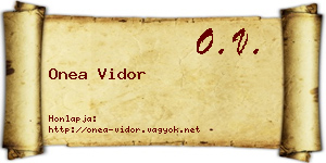 Onea Vidor névjegykártya